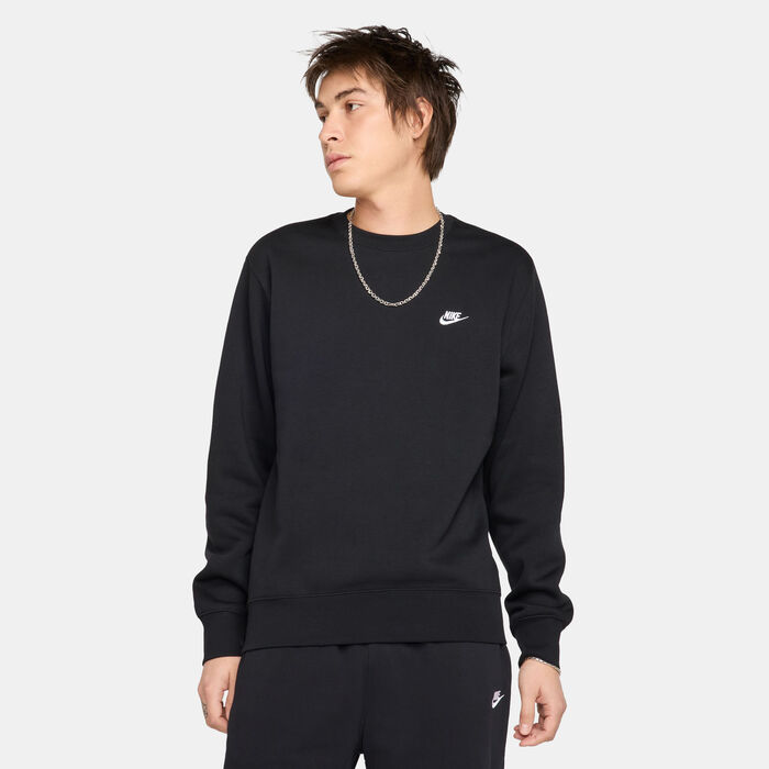 Nike Men's Club Fleece Sweatshirt Black Nike Men's Club Fleece Sweatshirt Black image number 0