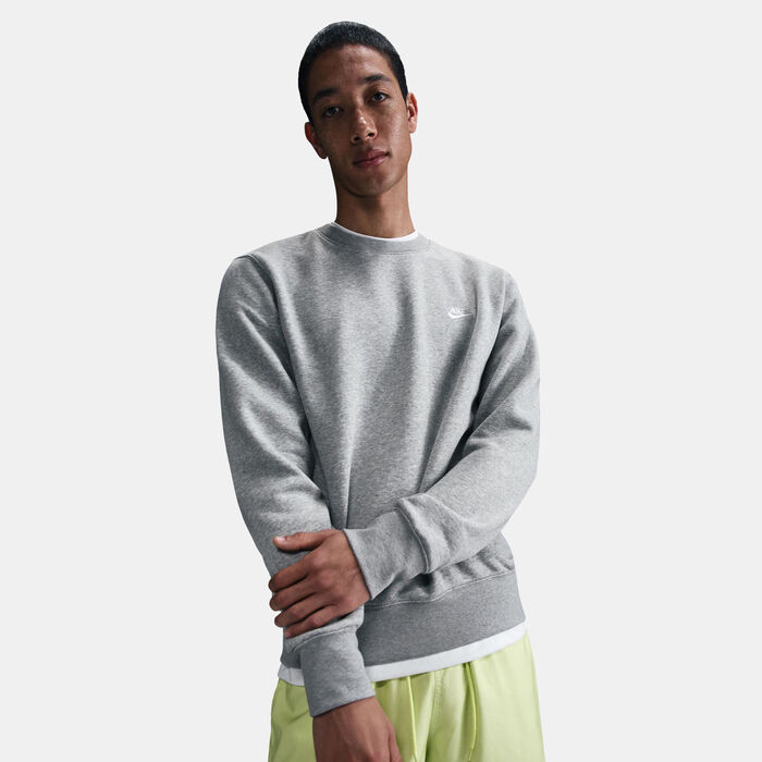 Nike Men's Club Fleece Sweatshirt Grey Nike Men's Club Fleece Sweatshirt Grey image number 0